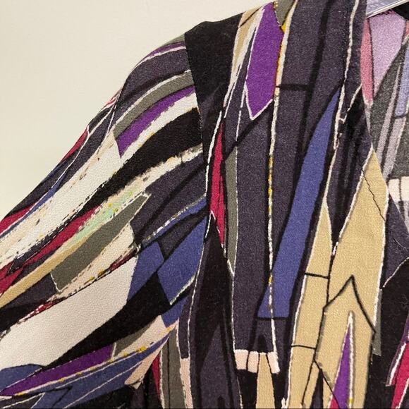 ELLA MOSS Stained Glass 3/4 Sleeve Top Graphic Art Print Size Medium - Picture 3 of 8